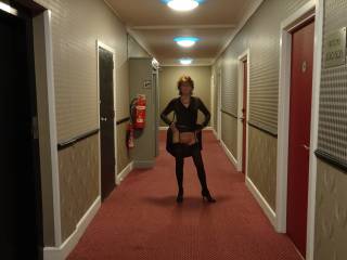 On my way to dinner in the hotel restaurant, sorry about the lighting!