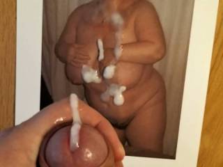 This lady deserved a good cum shower. Emptying my balls over this photo was awesome!