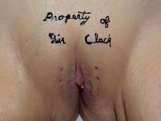 Shaved smooth pussy with new temp tattoo