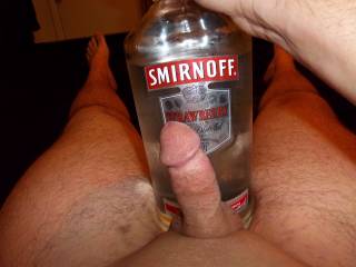 a nice cold bottle of smirnoff to cool my balls down after i jack off