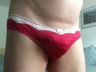 a day in red panties