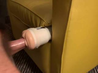 Having fun with a fleshlight.  Multiple cumshots to end the evening.