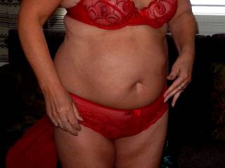 mmmm love her new lingerie, looking so nice in red.
