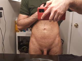 Wanted to show off my v line and cock. Everyone only gets to see half of it tho. Friend me if you want to see my whole cock and maybe I'll think about posting it ;-)