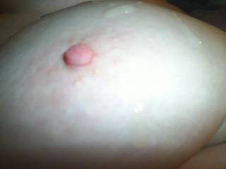 Cum drenched nipple!
