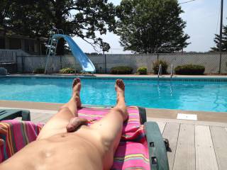 Love lounging by the pool on hot, sunny days...
