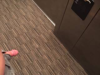 Something slipped out in the elevator, waiting on the door to open