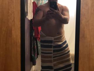 Out of the shower. Anyone want to unwrap me?