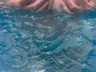 Do you like watching me play with my tits in the pool