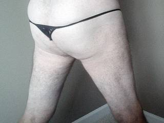It was fun using the exercise ball wearing her black thong :)
