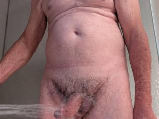 small bent dick showering