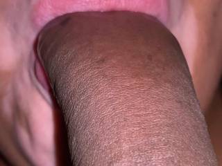 Blowjob deep throat trying hard to fit it all in