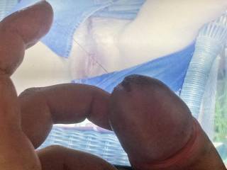 Sexy wet pussy gettin\' some warm precum...