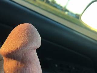 Enjoying a stroke in my truck