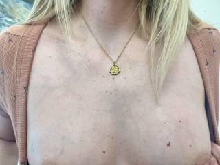 Why don’t you suck on my little perky nipples , then jerk off on my tits. DM if you would like to make me something special .