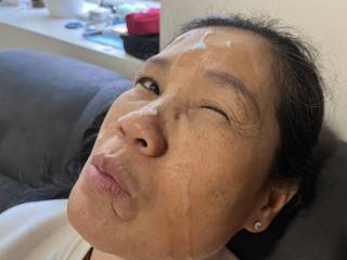 Christmas morning before visiting her relatives