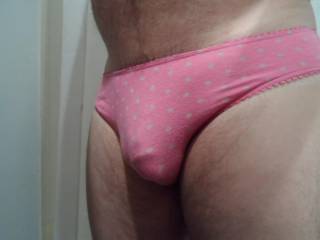 Pink panty bulge