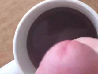 Ran out of cream for my coffee had hubby give me his special cream!