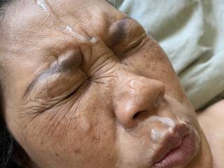 Little swimmers all over her face