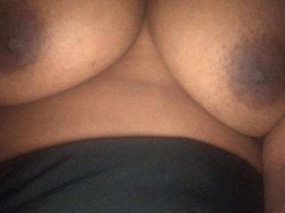 Ebony 22 yo showing me her tits