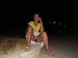 few yrs ago out and about no panties, feet, legs, pussy