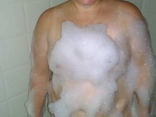 Bubbles covering tits