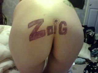 bent over with zoig on my ass