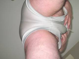 Up and under in my tight white football shorts
