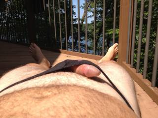 The warm sun on my dick feels great.