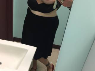 A selfie our girlfriend took of her amazing tits at work. Can\'t wait to fuck those titties again! Could you?