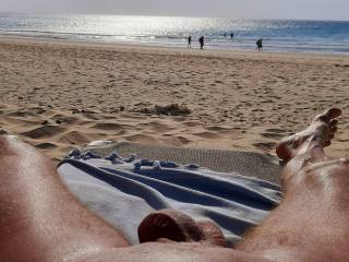 Lazy on the beach during a holiday on the Canary Islands