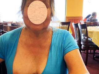Having lunch with a friend.  He asks me to hold the pose and took my pic. I asked why is he taking my pic and he says, just because.  Now I know why the waiter kept coming back to our table.