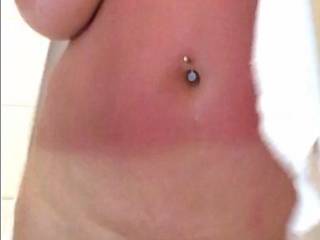 Sunburn wife with bush