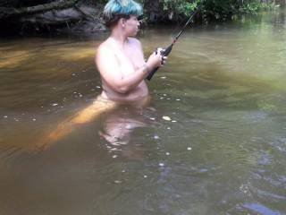 How lucky am i to have a wife to go fishing whit me nude