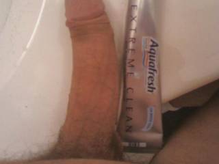 Just to compare it's size and no it's not the trail size LOL
Any ladies want to brush their teeth with it? ;-)
