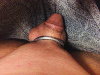 Found a 50mm ring at Home Depot and thought it would satisfy a need.  My little dick likes it.  He still wants a playmate!