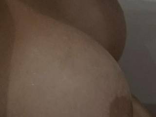 In the bath having fun with a black guy