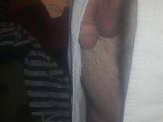 a bit shy, hiding under my towel