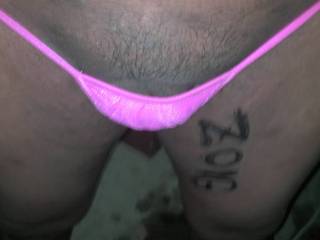 Just trying on this chicks pink panties while she is away.. so soft!