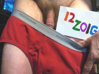 Slowly,revealing my dick as I pull my underwear down.