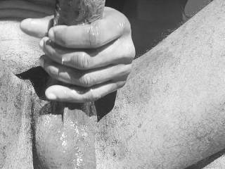 Stroking my dick in a parking lot while car drive me is a thrilling risk. The ending was all worth it when I released a big load.