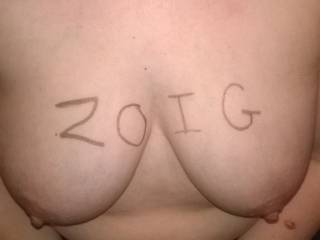 zoig written on my tits