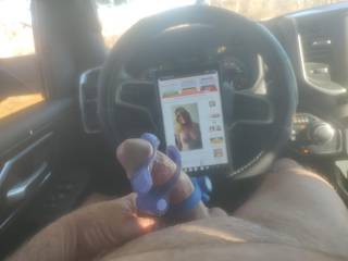 Driving while looking at Blaster1. All my cock rings vibrating at once !!