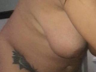 Her saggy tit