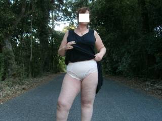 Just showing panties.
