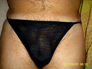 I try on wifes panties............
