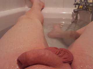 Just a nice limp cock shot in the bath.  Please make it hard for me