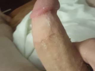 Jacking my dick off in a hotel room.