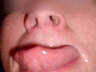 Linda gets an awesome cum facial and shes licking it up with her huge tongue