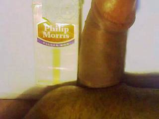 Comparison of my cock with a cigarrete box